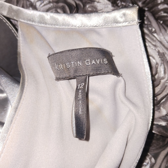 Kristen Davis sleeveless Silver Dress Size 12 - Picture 8 of 13